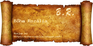 Bőhm Rozália névjegykártya