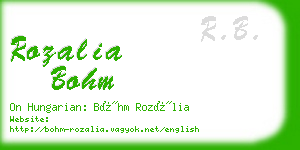 rozalia bohm business card